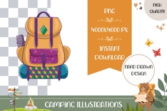 Hand Drawn Backpack Illustration, Cartoon Backpack PNG Product Image 1
