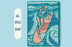 surfer svg 3d multilayer / surfer 3D mandala Product Image 1