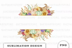 Watercolor Thanksgiving Frame Clipart png Product Image 1