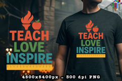 Teach Love Inspire Retro Teacher Sublimation Design Product Image 2