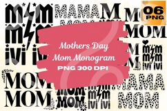 Mother’s Day Mom Monogram PNG Bundle 6 Product Image 1
