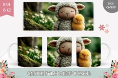 Easter Lamb Mug Wrap Design, Easter Chick Mug Sublimation Product Image 1