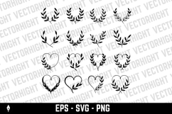 Set of floral wreath in vintage style. Design element Product Image 1