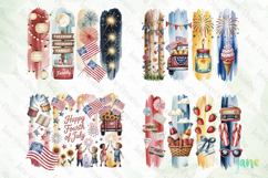 4th of July Brushstroke Clipart Product Image 1