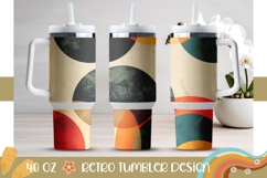 Retro Tumbler Template, Retro 40 Oz Tumbler Design Product Image 1
