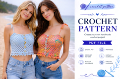 Button Front Crochet Crop Top Pattern PDF Product Image 4
