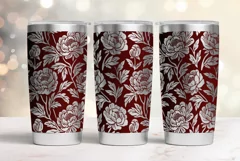 20oz Tumbler laser svg wrap| Vintage flowers pattern Product Image 1