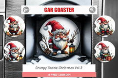 Car Coaster Grumpy Gnome Christmas Product Image 1