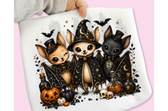 Cute Halloween Bats PNG, Coquette Bat Trio Sublimation, Bats Product Image 2