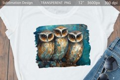 Owls Sublimation | Blue Sublimation Background PNG Product Image 1