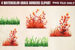 Watercolor Grass Borders Clipart PNG Product Image 1
