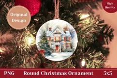 Watercolor Christmas Ornament, Christmas Product Tag Product Image 1
