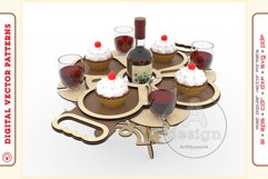 Wine Serving Tray - laser cutting file - Glowforge ready SVG Product Image 1