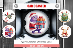 Car Coaster Quirky Monster Christmas Product Image 1
