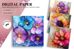 Rainbow Watercolor Alcohol Ink Background Digital Paper Product Image 1