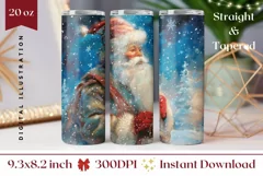 Christmas Tumbler Design, Santa Claus Sublimation PNG Product Image 1