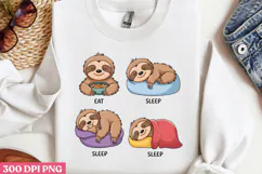 EAT SLEEP SLEEP PNG, Lazy Sublimation PNG Product Image 2