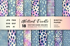 Doodle Abstract Backgrounds, Geometric Print Digital Papers Product Image 1