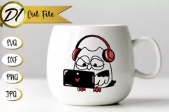 Funny owl svg | Owl gamer svg | Owl illustration Product Image 3