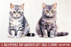 Valentine Cats Clipart, Valentine Pets Clipart Product Image 1