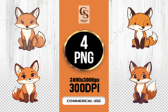 Cute Baby Fox Clipart Sublimation PNG Product Image 1