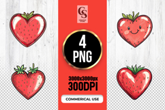Heart Shaped Strawberry Illustrations Clipart Sublimation PN Product Image 1