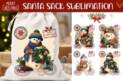 Christmas Snowman Santa Sack PNG, Kids Santa Sack Designs Product Image 1