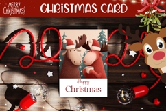 Cartoon Christmas Moose Greeting Card, Christmas Card Product Image 1