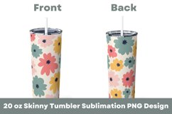 Flowers Pattern 20 oz Tumbler Sublimation PNG Product Image 1