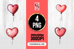 Heart Balloon Clipart PNG Product Image 1