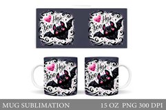 Halloween Mug Sublimation. Halloween Bat Mug Design Product Image 1