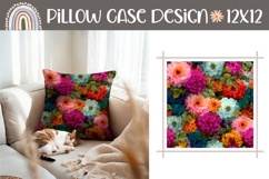 Colorful Pillow Case Design, Flowers Pillow Print Product Image 1