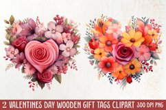 Vintage Valentines Day Flowers Clipart Product Image 1