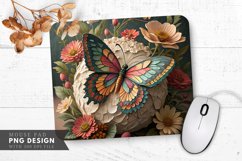 Butterfly and Flowers Wallpaper Mouse Pad PNG Design Product Image 1