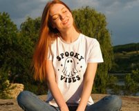 Spooky Vibes SVG, Halloween Season, Retro Halloween Shirt Product Image 4