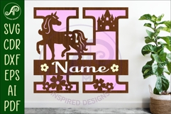 Unicorn Capital Monogram Letter name sign H SVG Product Image 1