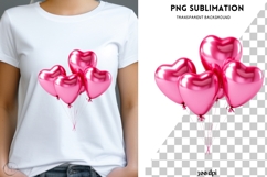 Valentine balloons png design for T-shirts Product Image 1
