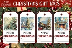 Christmas Village Gift Tags, Fireplace Gift Tag Designs Product Image 1