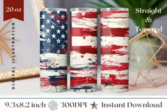 USA Tumbler Wrap Design, American Flag Tumbler Template Product Image 1