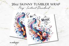 Music Feeds My Soul Violin 20 oz Tumbler Wrap PNG Product Image 2