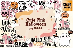 Cute Pink Halloween PNG Bundle 9 Product Image 1