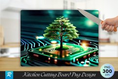 Tree Growing in Circuit Cutting Board Sublimation Design Product Image 1