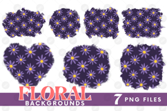 Retro Flowers Background Png Floral Paper Sublimation Bundle Product Image 1