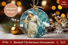 Vintage Winter Forest Ornament PNG, Christmas Sublimation Product Image 1