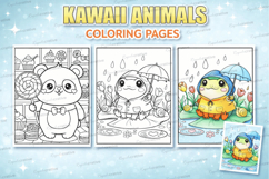 Kawaii Animals Coloring Book for Kids: Cute Animal Coloring Product Image 1