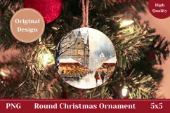 Watercolor Christmas Ornament, Christmas Product Tag PNG Product Image 1