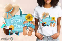 Summer Vibes Beach Tote Graphic Tee Tropical Vacation Style Product Image 3