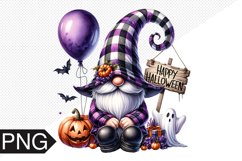 Halloween Gnome Sublimation, Gnome Clipart PNG Product Image 1