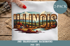 Illinois State PNG, Vintage Farmhouse Cornfield Sublimation Product Image 1
