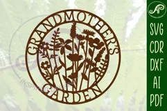 Grandmother's Garden sign svg laser cut template Product Image 2